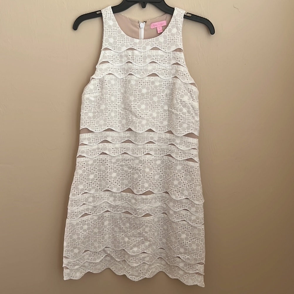 Lily Pulitzer White Benton Eyelet Dress. Size 6. - Picture 2 of 3